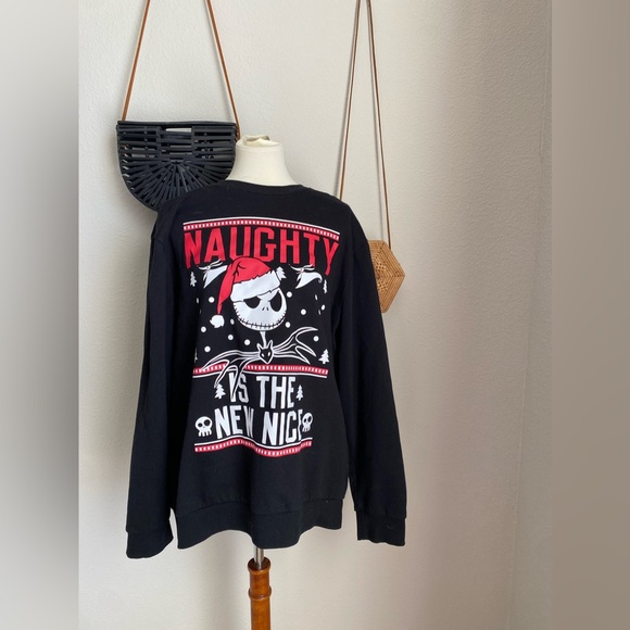 Nightmare Before Christmas Naughty New Nice Sweatshirt, Size XL - Picture 1 of 3